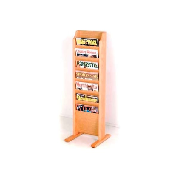Wooden Mallet Wooden Mallet Cascade Free-Standing 7 Pocket Magazine Rack, Light Oak MR7-FSLO - main